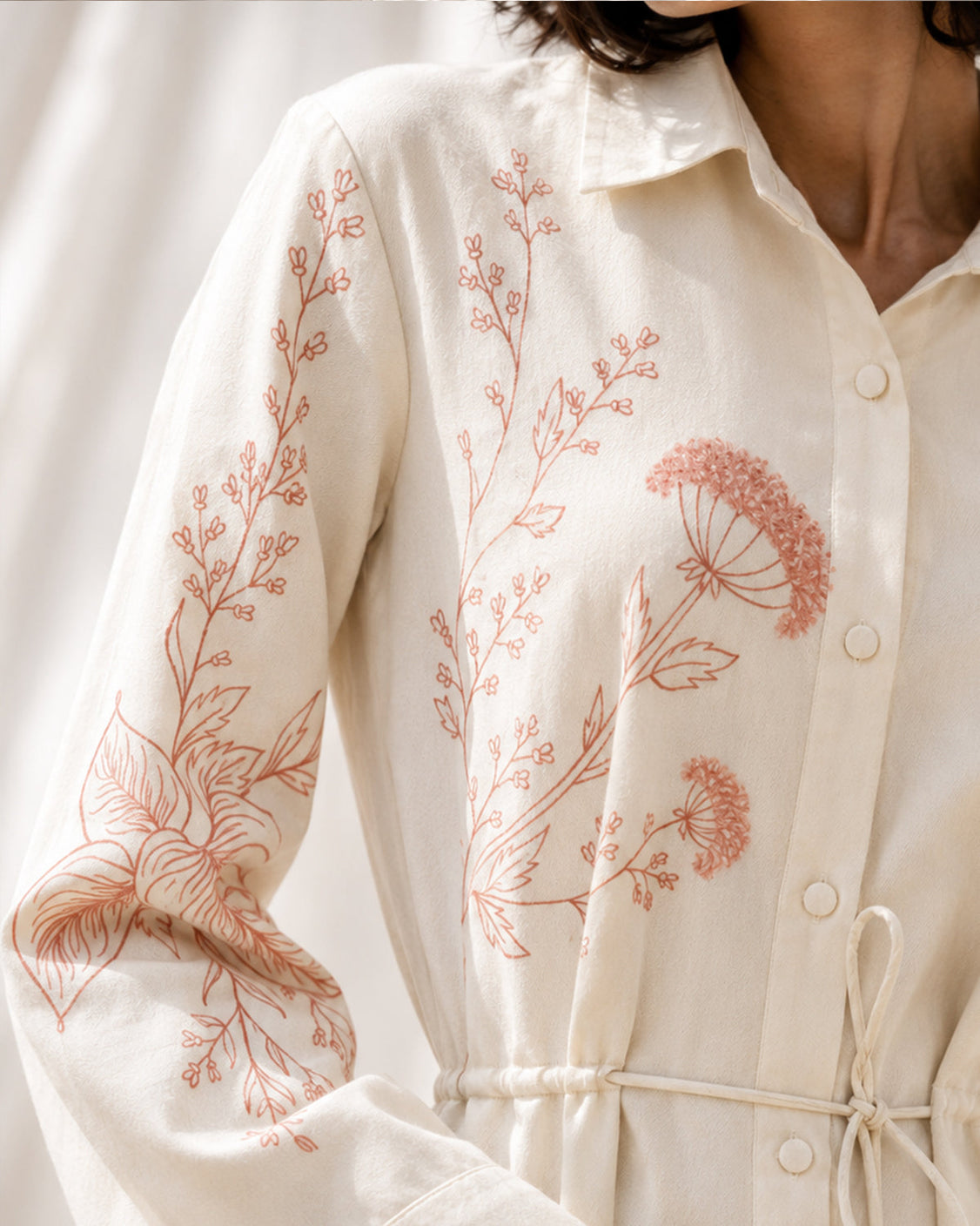 The Herbarium - Ivory Fine Wool Dress