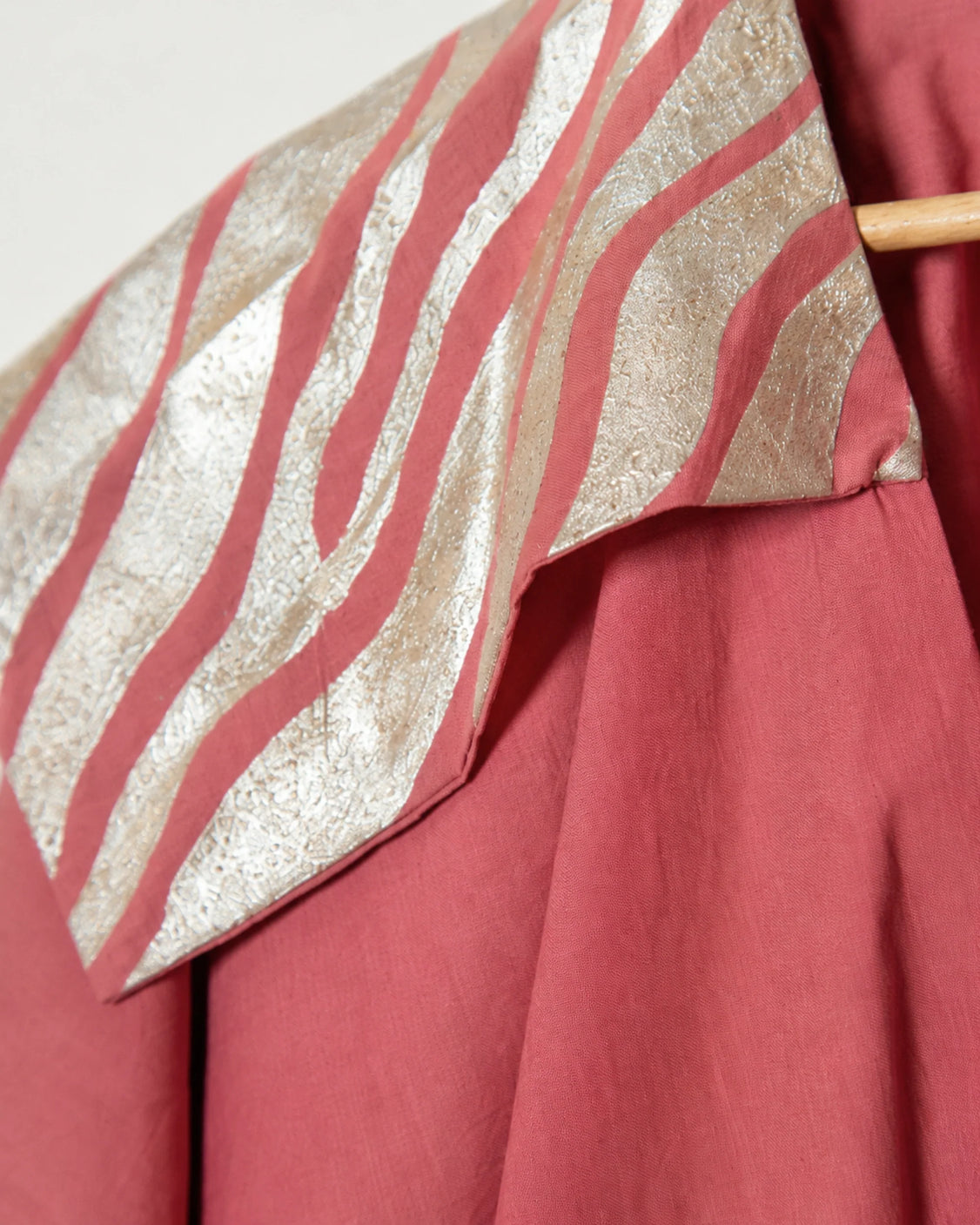 Pink Real Silver Printed Cotton Cape