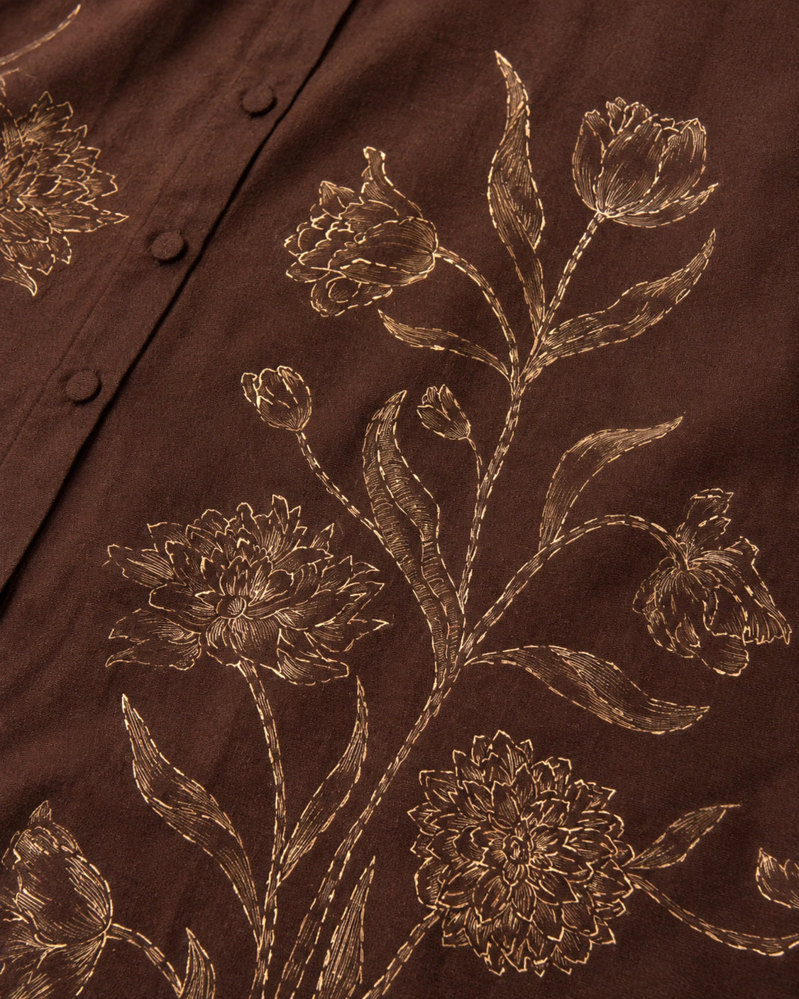 Brown Fine Wool Hand-painted Cape