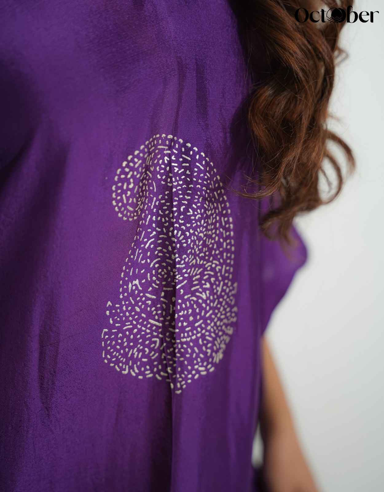 Grape Kiss Real Silver Silk Kaftan